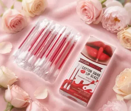 Red Lip Gloss Swabs 20 Pcs Waterproof Glossy